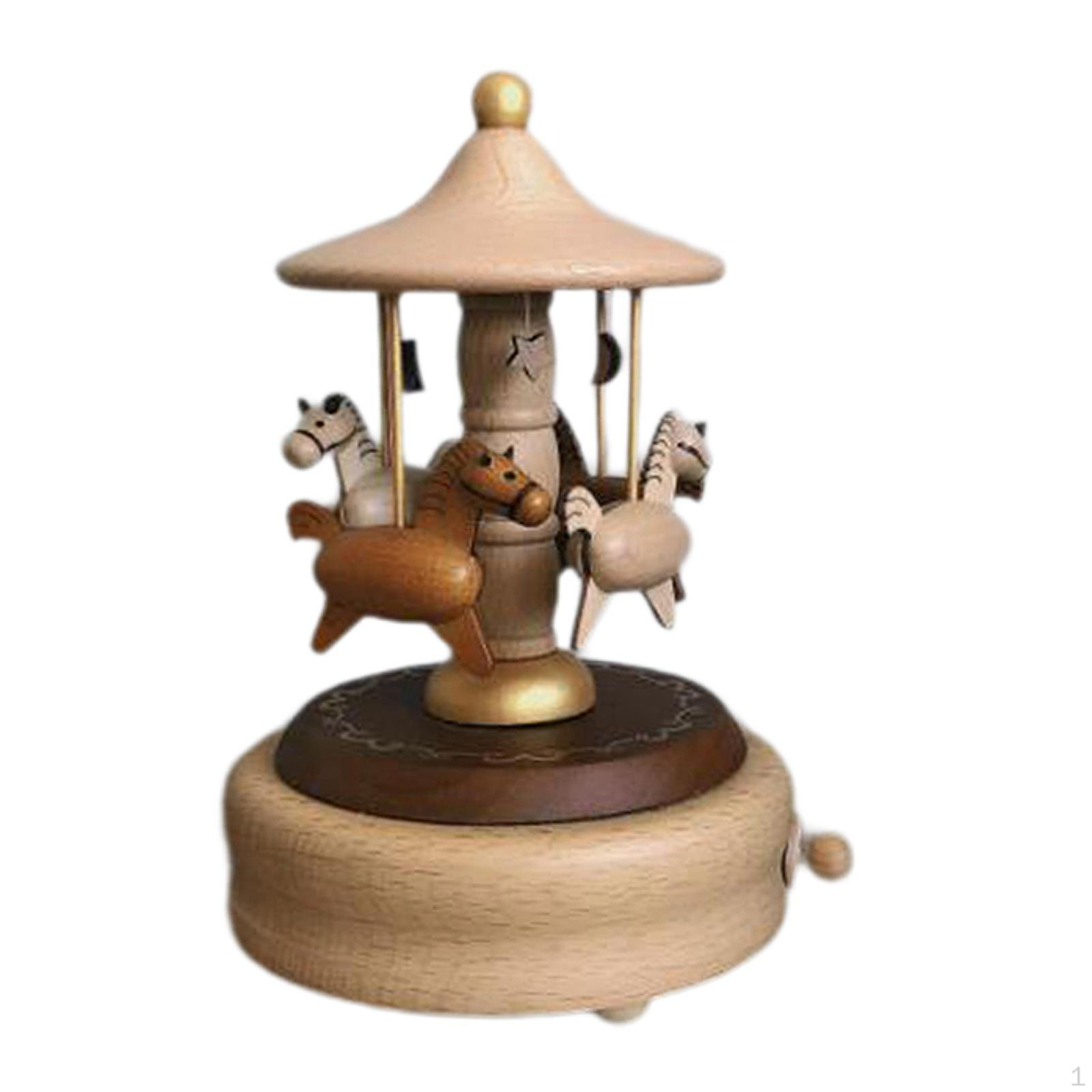 

Музыкальная шкатулка-карусель, украшения на день рождения, прекрасный подарок, Заводная игрушка, детский деревянный домашний декор для XL0071