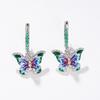 Huitan Romantic Butterfly Drop Earrings Colorful Enamel Design Animal Earrings Wedding Party Aesthetic Trendy  for Women