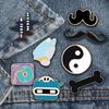 8 Styles Vintage Brooches For Women Hot Mustache Gossip Aircraft Recorder Phonograph Enamel Hijab Pins Cartoon Badge Men Jewelry