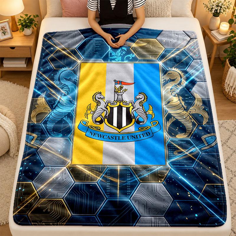 Coperta di Flanella Newcastle United Calcio Calda Morbida Plaid per Uso Interno Divano Letto Soggiorno