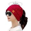 Fashion Crochet Ponytail Winter Hats Knitted Solid Color Beanies Hat Warm Ear Protection Skullies Autumn