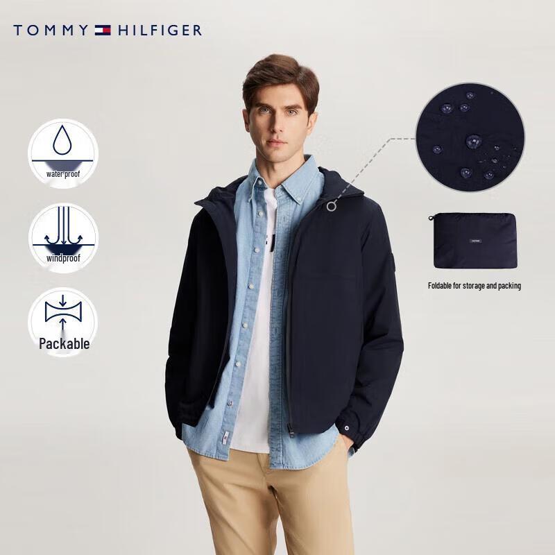 

Tommy Hilfiger Men s Packable Windproof Waterproof Hooded Softshell Jacket M
