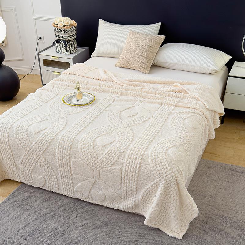 Double-Sided Velvet Cloud Mink Flannel Jacquard Blanket - Multifunctional Throw Gift.