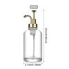 2 Stück Flüssigseifenspender 500 ml Klares Glas Nachfüllbarer Flüssig-Handseifenspender für Badezimmer Küche Gold