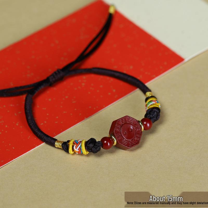 Cinnabar Yin Yang Five Elements DIY Handmade Luck Bracelet
