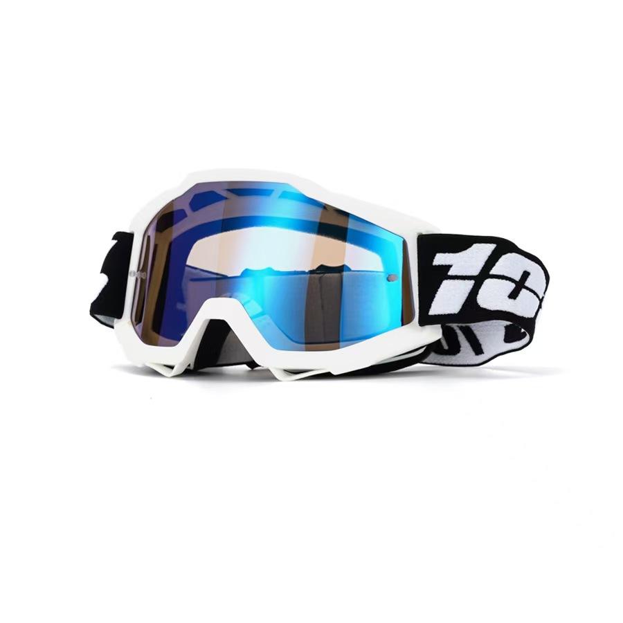 

Motorcycle windproof goggles for riding and mountaineering, high-definition windproof goggles, dustproof, for men and women, outdoor sports and White frame color film