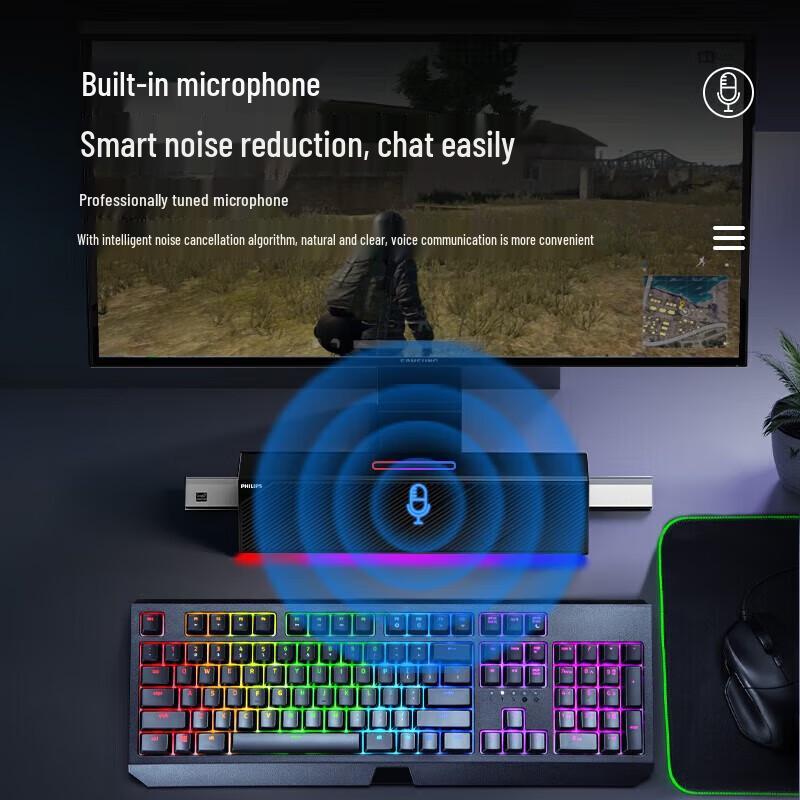 Philips Portable Desktop Speaker with Built-in Microphone