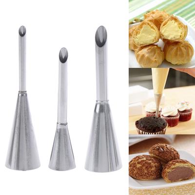 3Pcs Puff Piping Nozzles Stainless Steel Cake Decor Tips Pastry Piping Nozzles