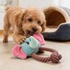 Dog Plush Animal Toy Squeaky Puppy Head Chew Elephant Monkey Toy Interactive Rope Knot Teething Toy
