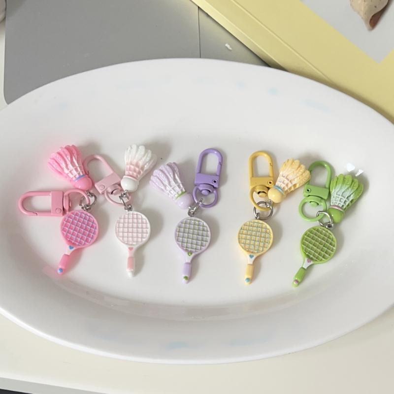 Motivational Badminton Keychain Cartoon Inspired Resin Plastic Hanging Decoration For Athletes Students Friend