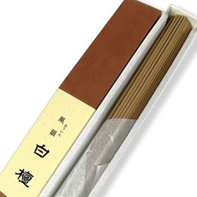Minori-en Incense Sticks, Fuuin Sandalwood, Long Stick, Rounded Strips, 40g