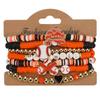 Polymer Clay Beaded Baseball Bracelet - Elastic Multi-Layer Fans Bracelet for Daily and Sports Occasions