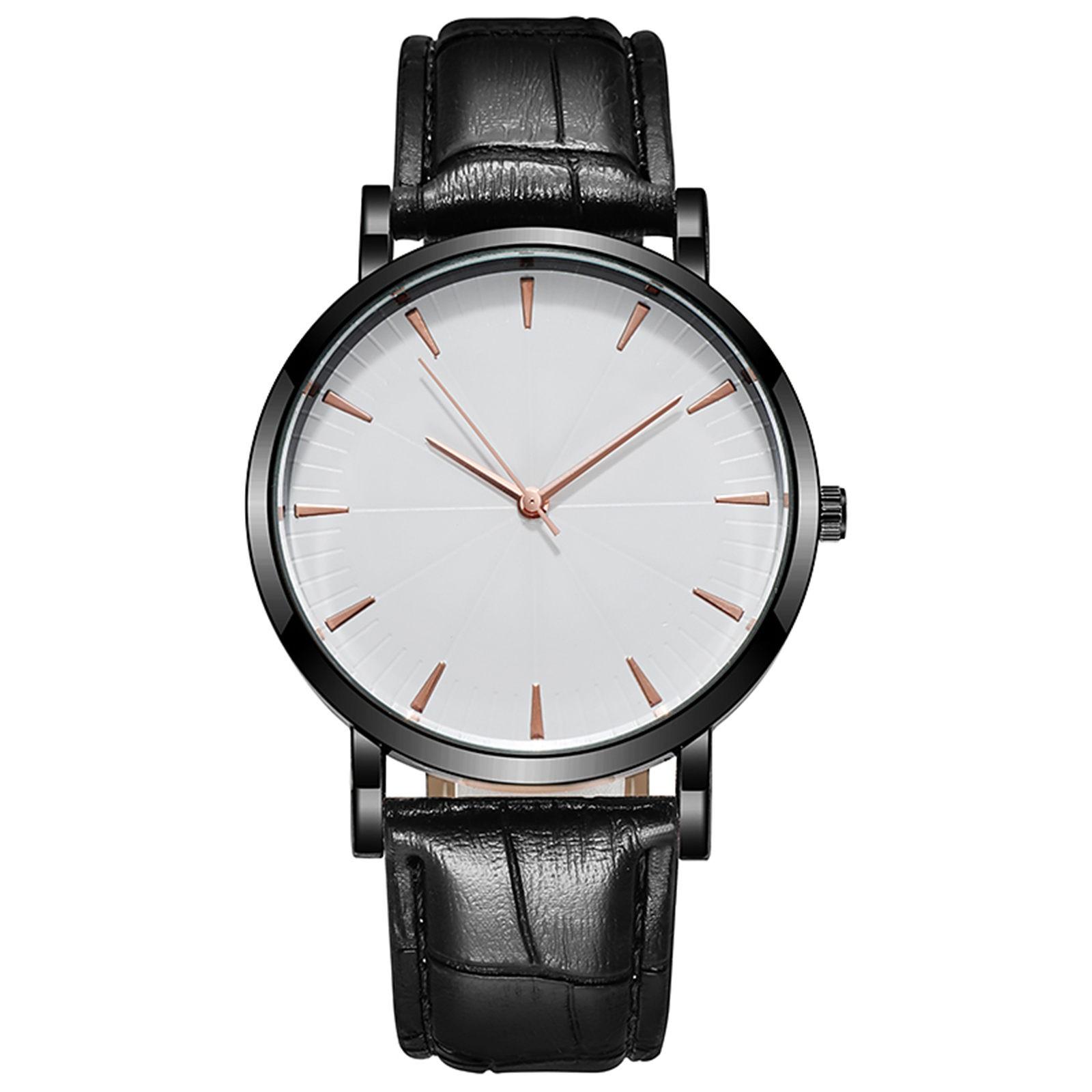 Мужской повседневный модный ремень Мужские кварцевые часы Бизнес-кварцевые часы с зеркальным циферблатом Мужские часы