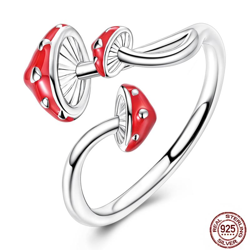 Free Size 925 Sterling Silver Ring Butterfly Sun Moon Sunflower Crystal Original Adjustable Rings for Women Wedding Jewelry Gift