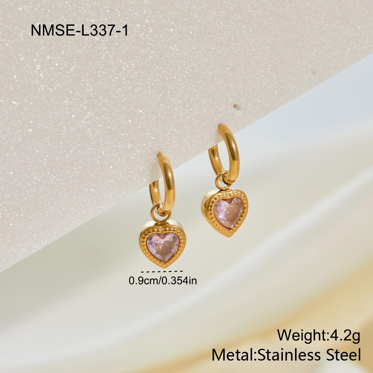 GEMCHIC Women s Stainless Steel Minimalist Pink Crystal Heart Earrings Pearl Drop Earrings Fashion Luxury Jewelry