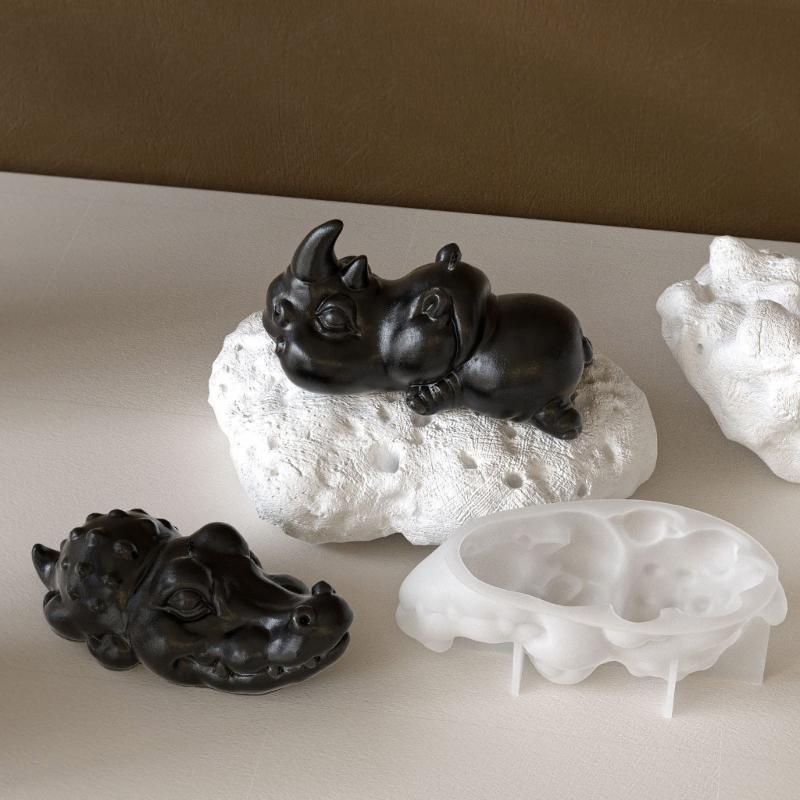 3D Crocodiles Rhinoceros Epoxy Molds For Resin Art Silicone Animal Crafting Projects And Unique Gift Creations