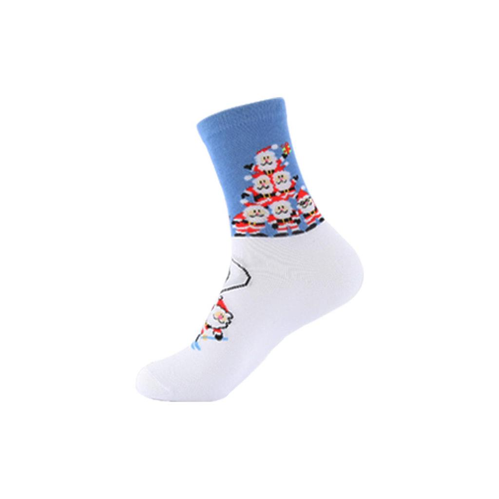 Autumn Santa & Reindeer Christmas Mid-Tube Cotton Socks for Men & Women - Trendy and Comfortable