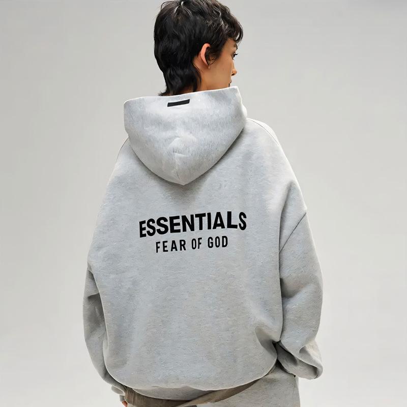 FOG Essentials HHH Unisex Fleecegefütterter Schwerer Kapuzenpullover - Amerikanischer Stil Herbst/Winter Freizeitkleidung
