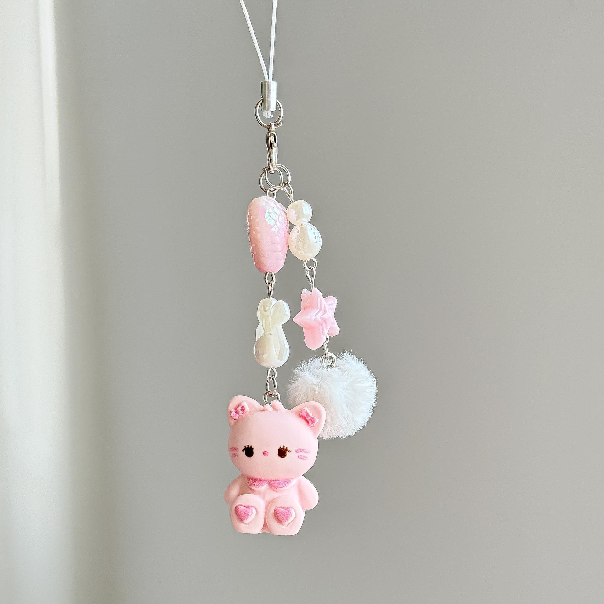 

Пухнастий Милий Мультяшний Короткий Брелок для Телефону для Дівчинки Kawaii Мультяшне Кошеня Брелок Шнурок для Телефону Підвіска для Навушників Аксесуари для Телефону