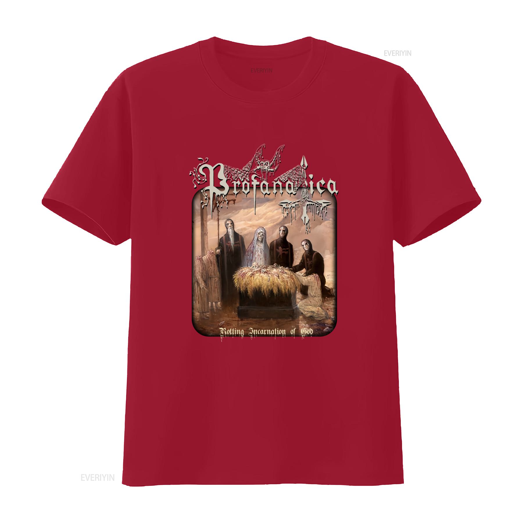 

Profanatica Rotting Incarnation of God Black Metal T Shirt VON Blasphemy Archgoat Design vintage Washed Unisex fashion Soft S