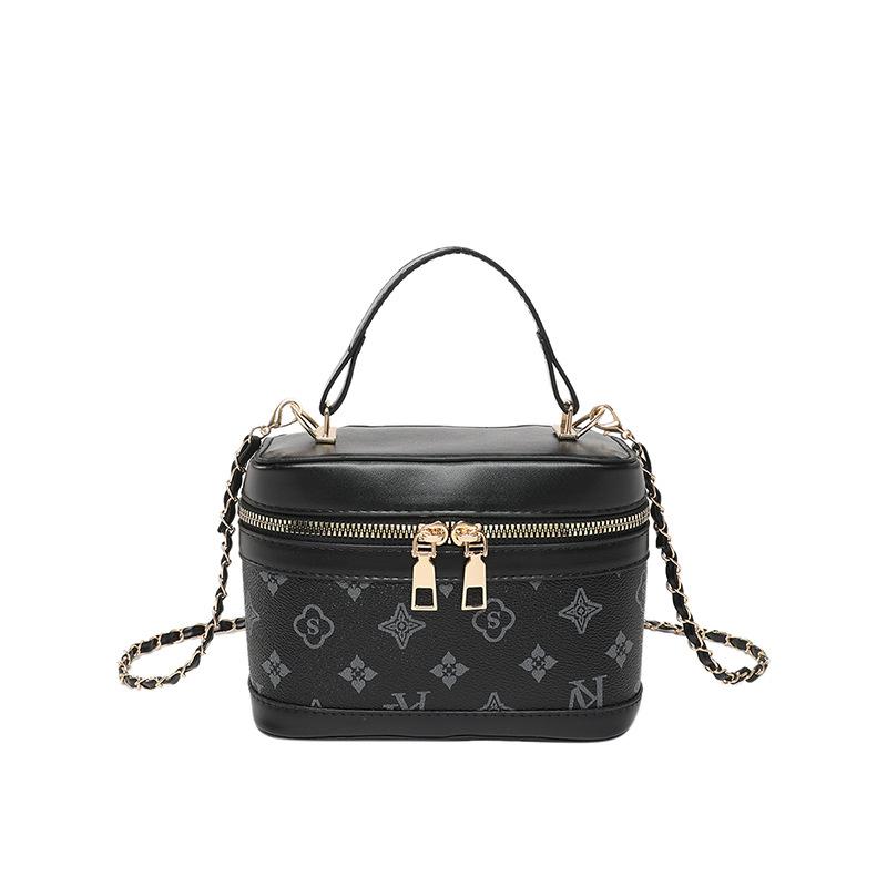 

Foreign style leisure large capacity new texture fashion printed box chain portable shoulder crossbody small square bag