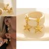 Elegant Gold Alloy Starfish Pendant Earrings Fashionable Women's Star Shape Jewelry For Autumn 2023