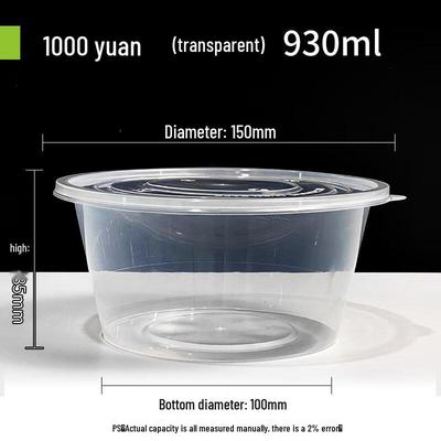 Disposable Plastic Round Takeout Containers with Lids