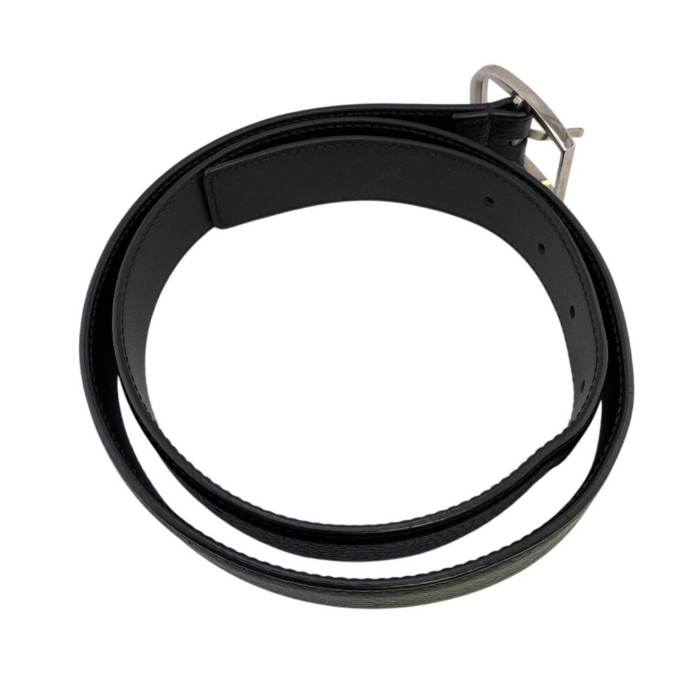 GUCCI 510309 leather CAOON belt black leather unisex Used