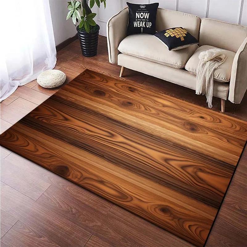 Wooden Floor Pattern Mats Door Front Decoration Home Living Room Mats