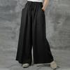 Sommer Lockere Größe Lässige Weite Hosen Einfarbige Baumwolle Leinen Elastischer Bund Hosen Damen Street Kordelzug Hosen