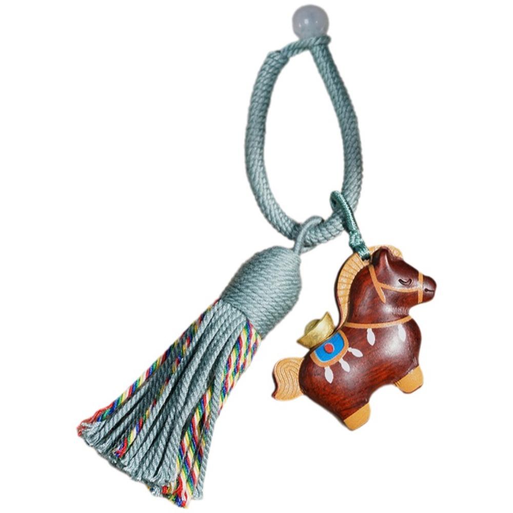 Милый Ручной работы Деревянный Знак Зодиака Лошадь Подвеска Традиционный Счастливый Талисман Брелок-Лошадка Креативный Мультяшный Брелок-Знак Зодиака Подарок