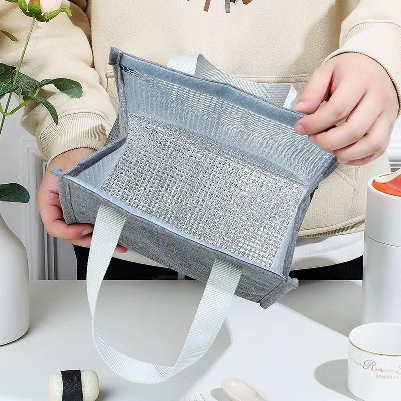 Obědová taška Bento Insulation Box Organizer Tote Vodotěsná Campingová přenosná velká plátěná úložná taška