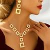 Geometric Square Earrings, Necklace Set, Personalized Niche Design Sense, High-end Jewelry Set