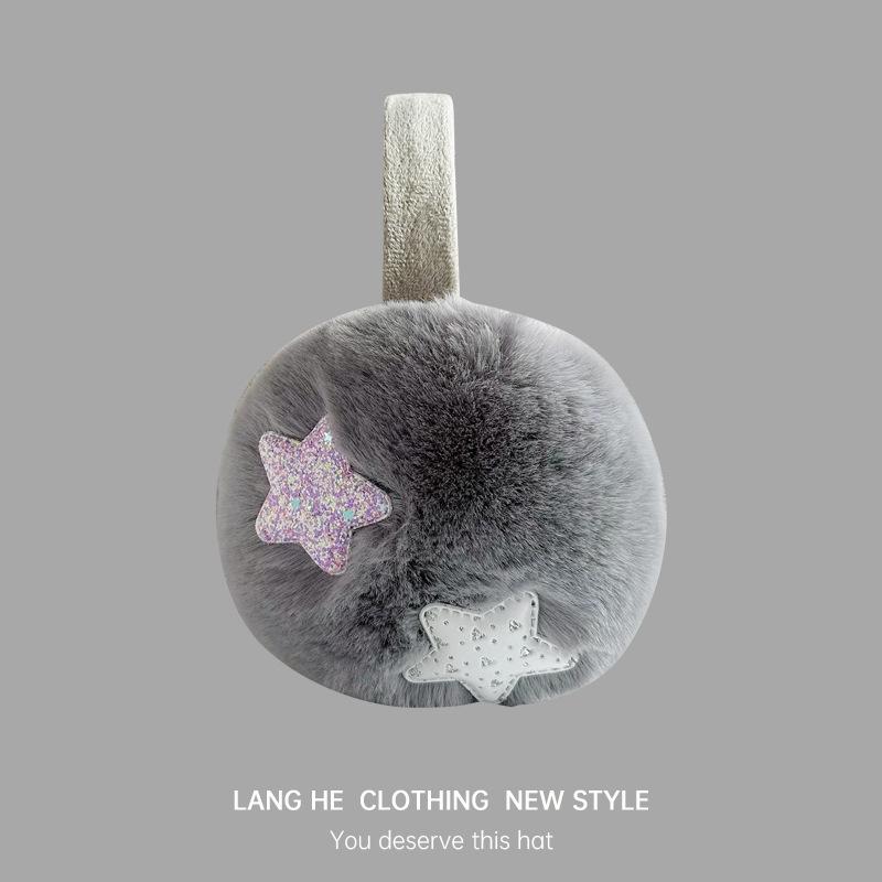 Pluszowe Ciepłe Nauszniki Damskie Słodkie Nauszniki Zimowa Ochrona Uszu Zimoodporne Zimowe Jednokolorowe Ocieplacze na Uszy Składane Jesienno-Zimowa Torba na Uszy Duże