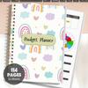 1PC A5 Budget Planner Book with Pastel Rainbow Design, Monthly Expense Tracker, Spiral Binding, Thick No-Bleed Pages