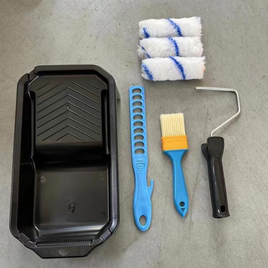 Microfiber Paint Rollers with Paint Tray Ergonomic Handle Design Multipurpose Easy To Use Small Roller Paint Brush Set