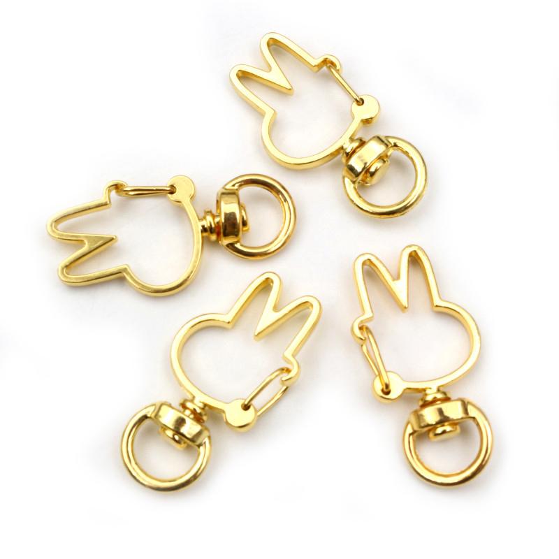 10pcs Cat Heart Snap Hook Trigger Clips Buckles For Keychain Lobster Lobster Clasp Hooks for Key Ring Clasp Jewelry Supplies