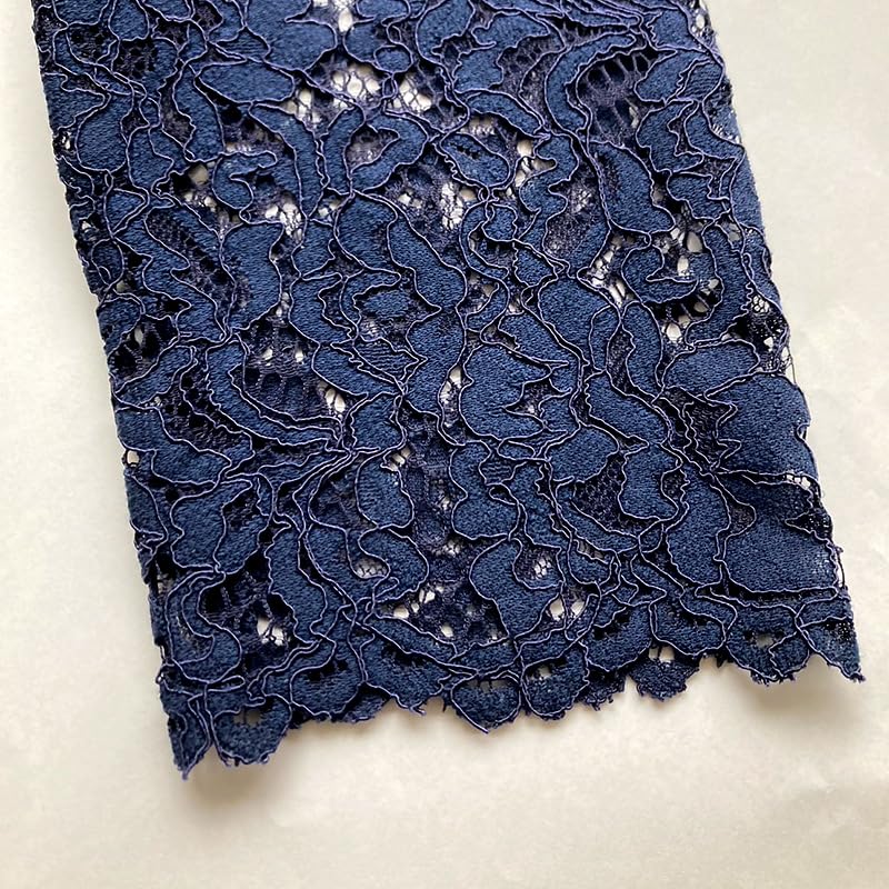Woman Plus Navy Tuck Ribbon Lace Dress Women's &
