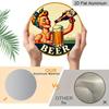 2D Flat Aluminum 7.87 Inch X 7.87 Inch Vintage Woman Pouring Beer Style Wall Hanging. Suitable for Bars, Living Rooms, Home Cellars, Kitchens