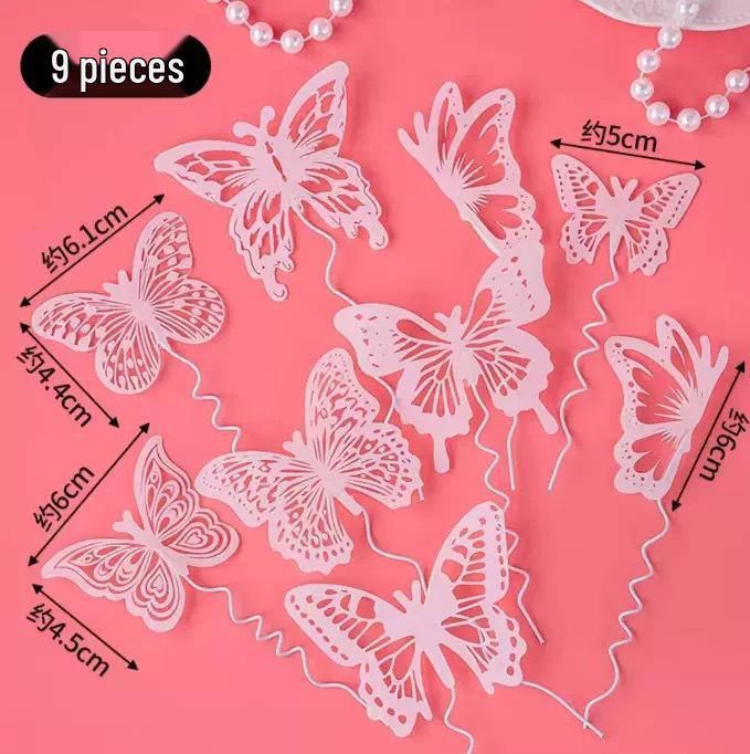 3D Fantasy Butterfly Birthday Cake Decoration Ornament