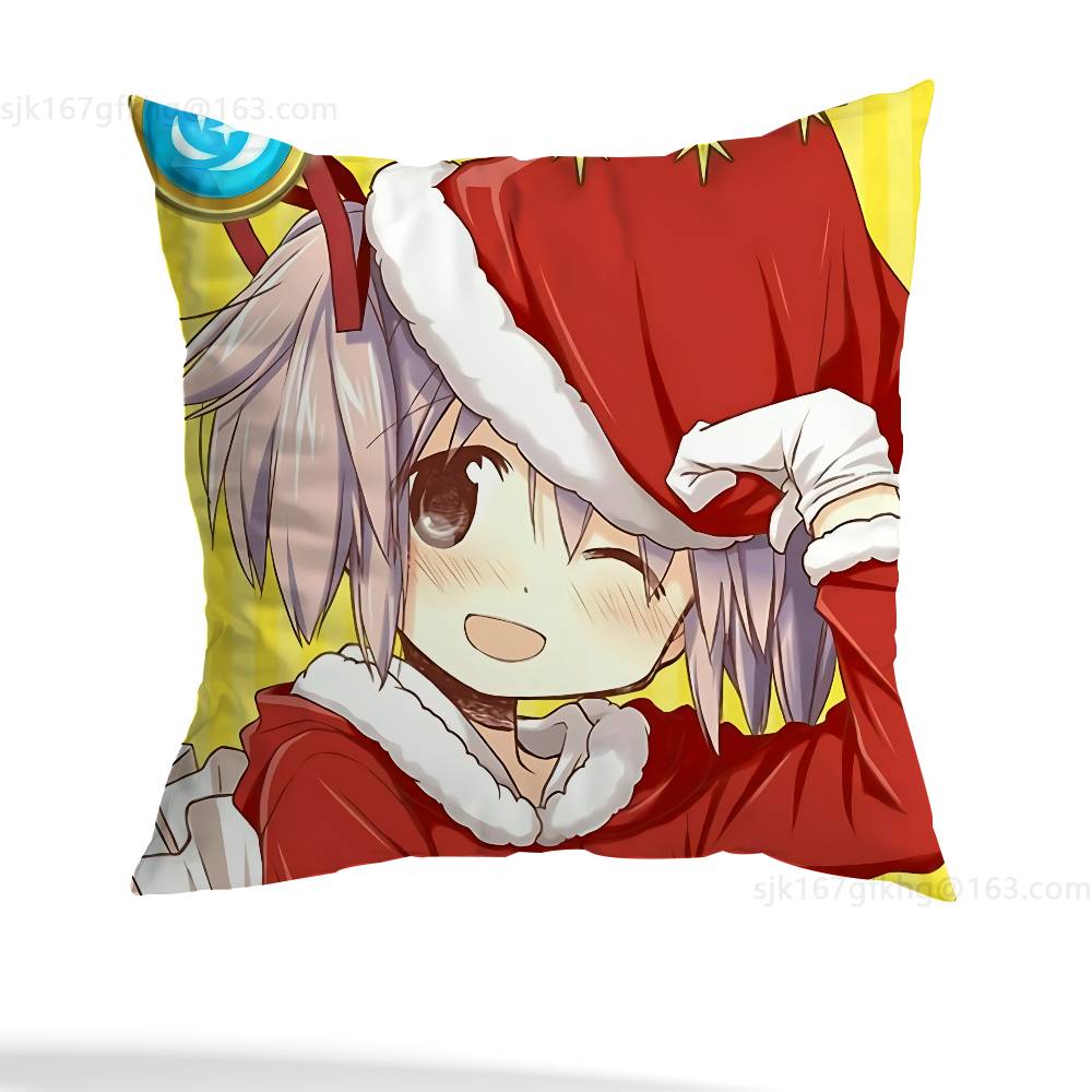 Puella Magi Madoka Magica Kissenbezug Milbenabweisender Kissenbezug Unsichtbarer Reißverschluss Seidig kurzer Plüsch Sofakissenbezug
