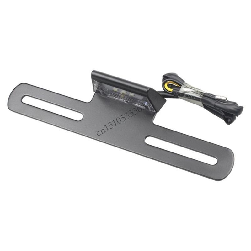 

090E Motorcycle Rear License Plate Frame Motorbike Scooter Rear Light Mount Holder with LED Light Modification China Mainland