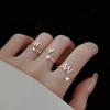 Fashion 925 Silver 26 Letter Ring Sparkling Diamond Zircon Open Ring Index Finger Your Ring Birthday Party Jewelry
