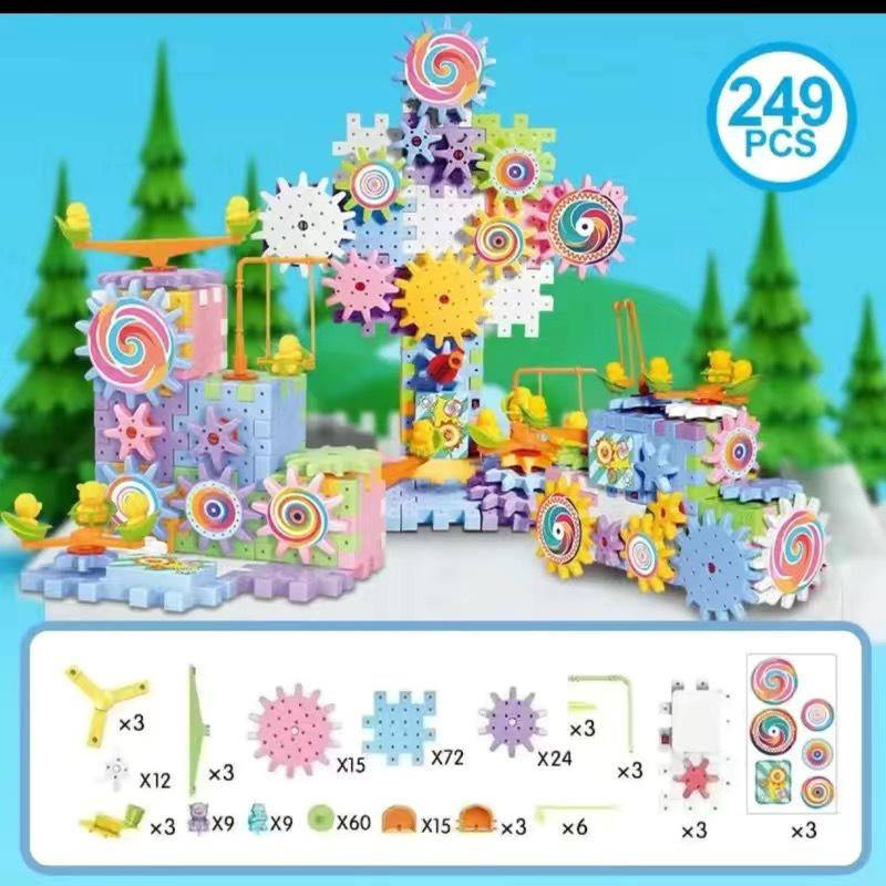 Kids' Electric Building Blocks Set: Educational Gears & Large Particles for Boys and Girls
