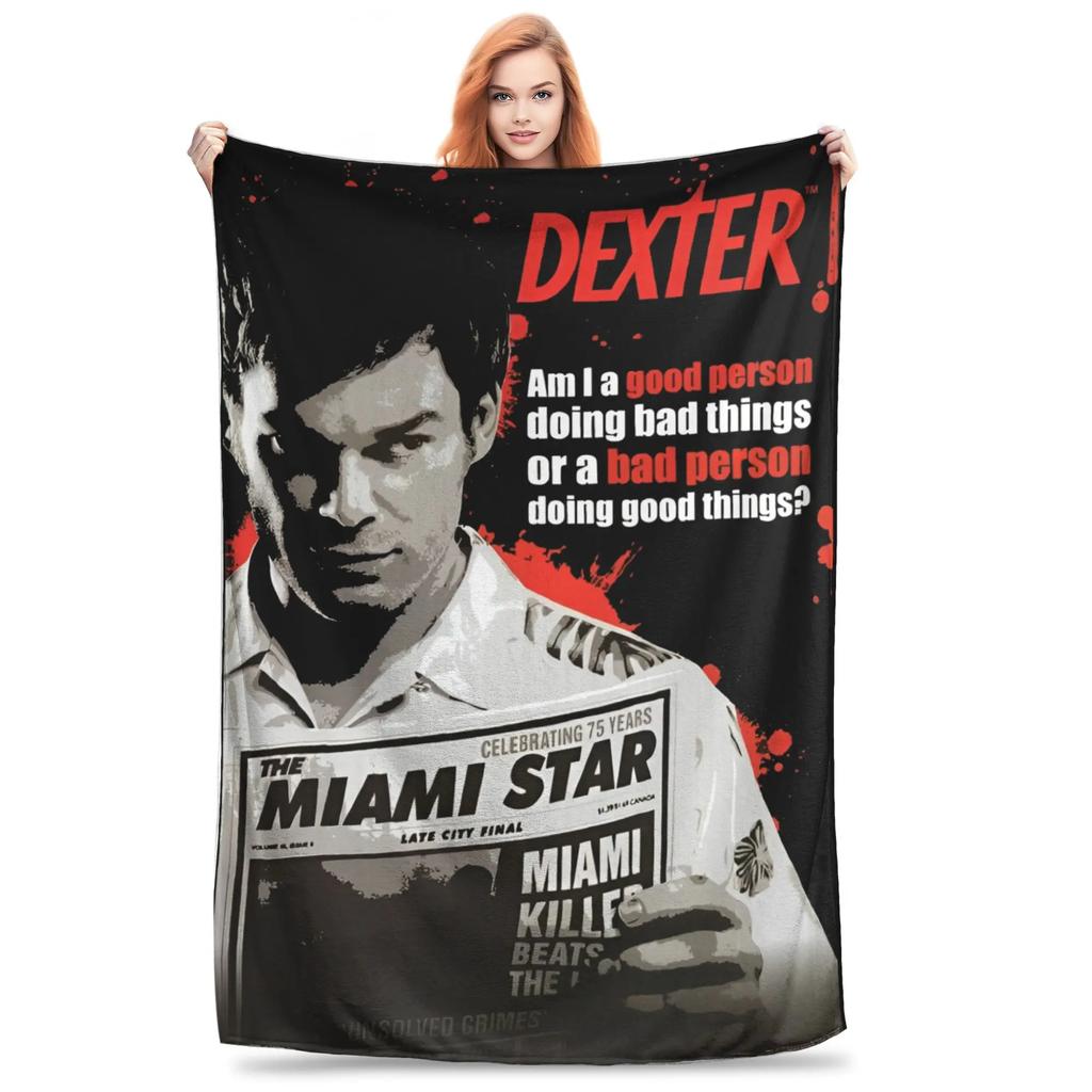 Hello Dexter Morgan Stare Blanket Multiple Sizes Soft Fuzzy Plush Throw for Couch Sofa Bed