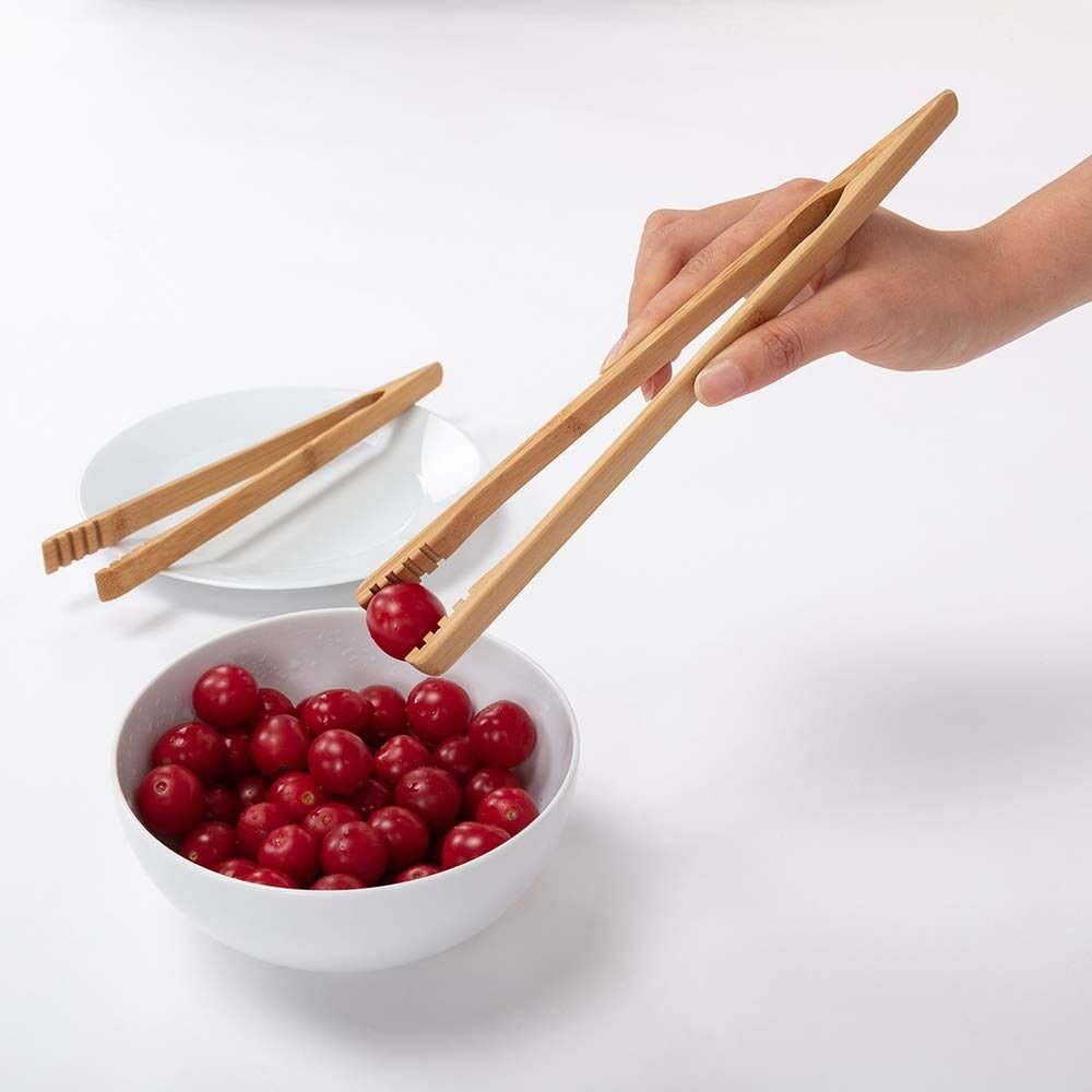 Premium Anti-slip Bamboo Toast Tongs Non-stick Versatile Food Tong Heat Resistant Eco-friendly Toaster Bacon Clips Kitchen