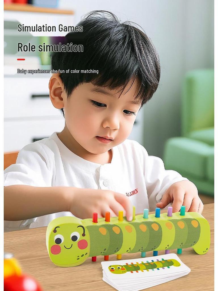 Caterpillar Color Matching Puzzle for Ages 3-6 – Montessori Early Education Toy