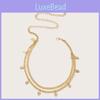Bohemian Leaf Shell Metal Double Layer Waist Chain For Women With Elegant Design
