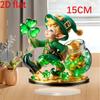 Acrylic Leprechaun & Clover 2d Flat Decor, Tabletop Home Ornament, Perfect for St. Patrick's Day Gifting & Festival Decoration