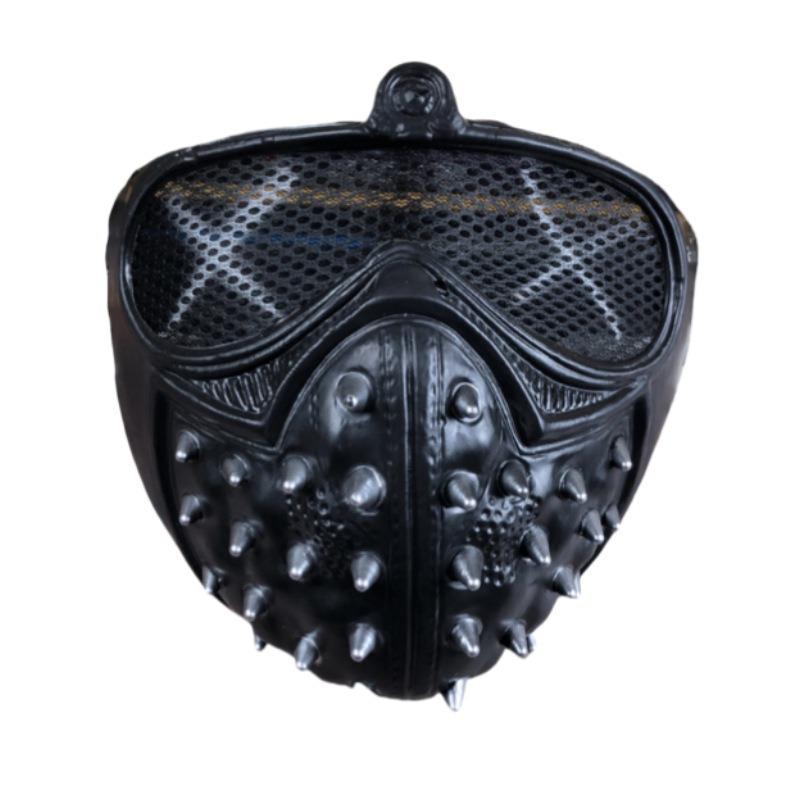 1PC Halloween Punk COS Anime Mask Ghost Step Street Dance Willow Spike Stage Performance Men's Half Face Watchdog Mask